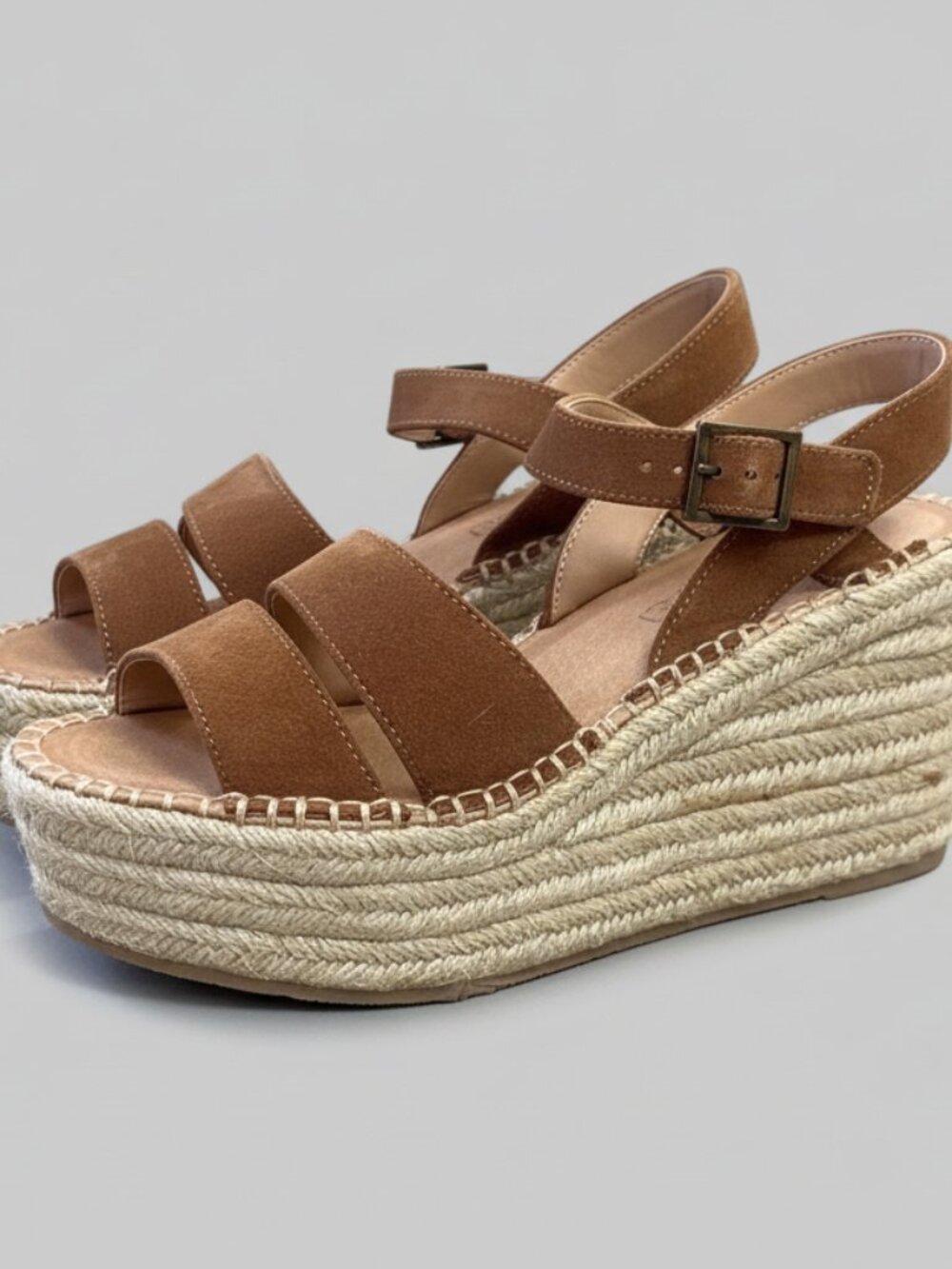Soludos caramel suede espadrille wedge, size 8.5, NEW IN BOX!